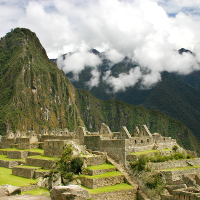 Walking in to Machu Picchu from the Incan Trail.
